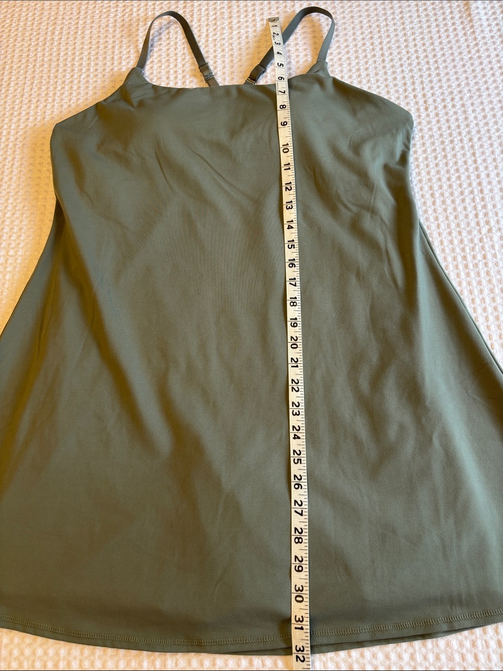 ❌SOLD!❌ Danskin Skinny Strap Active Mini Dress L Sage Green Shorts Romper - Picture 12 of 16